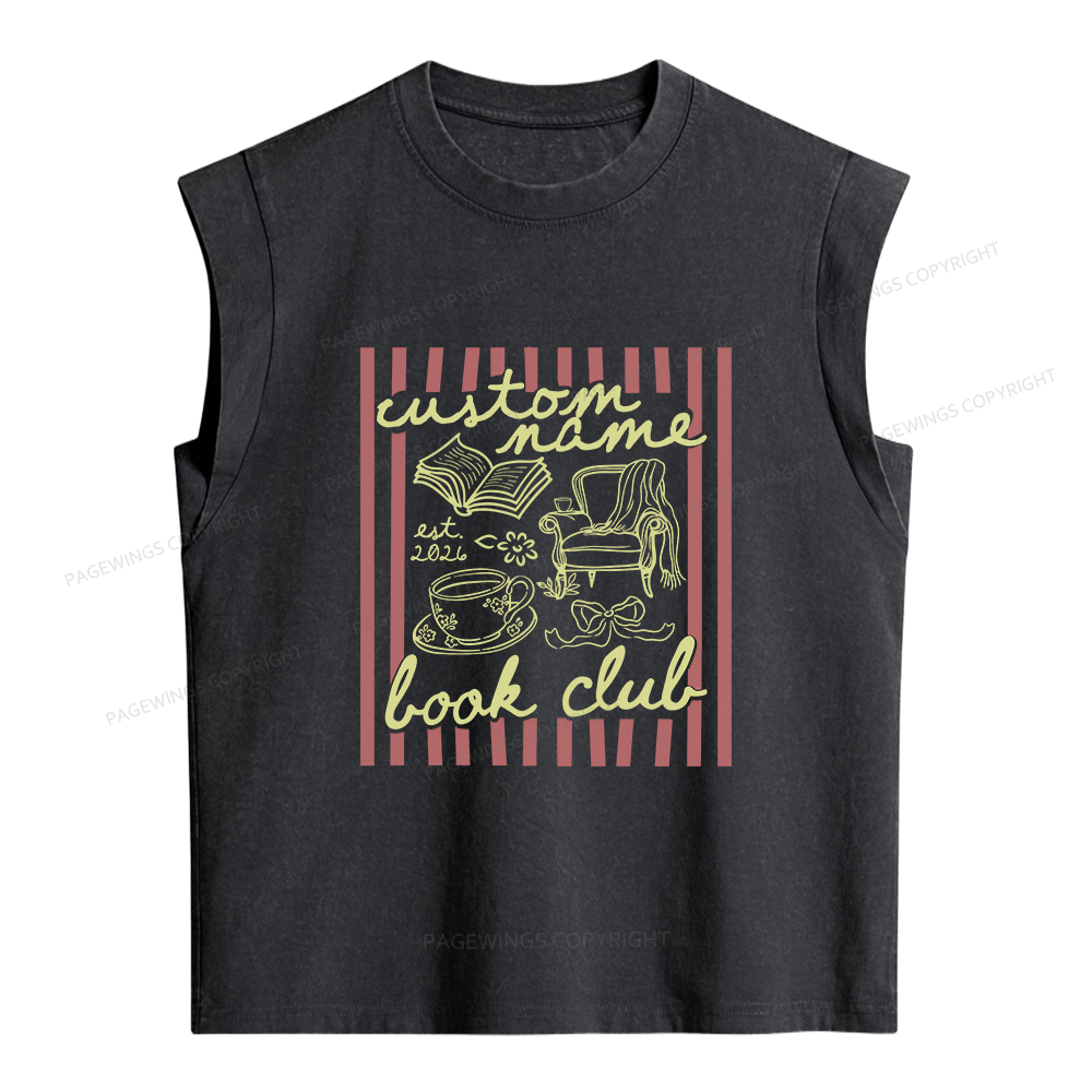 Pagewings Personalized Book Club Women's Washed Tank Top