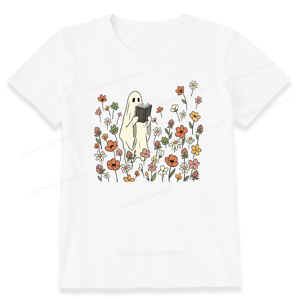 Pagewing Reading Ghost Bookish Unisex Classic T-shirt