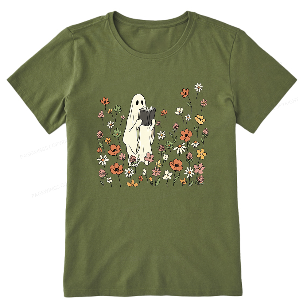 Pagewing Reading Ghost Bookish Unisex Classic T-shirt