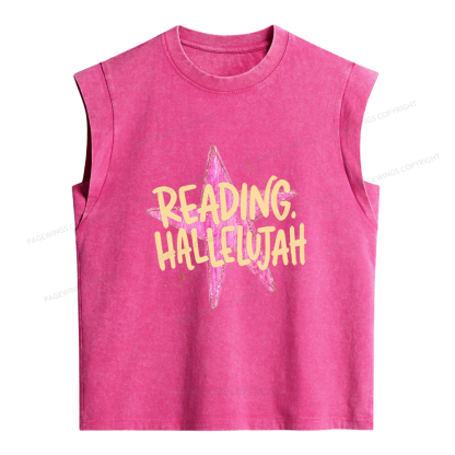 Pagewings Reading Hallelujah Women's Washed Tank Top