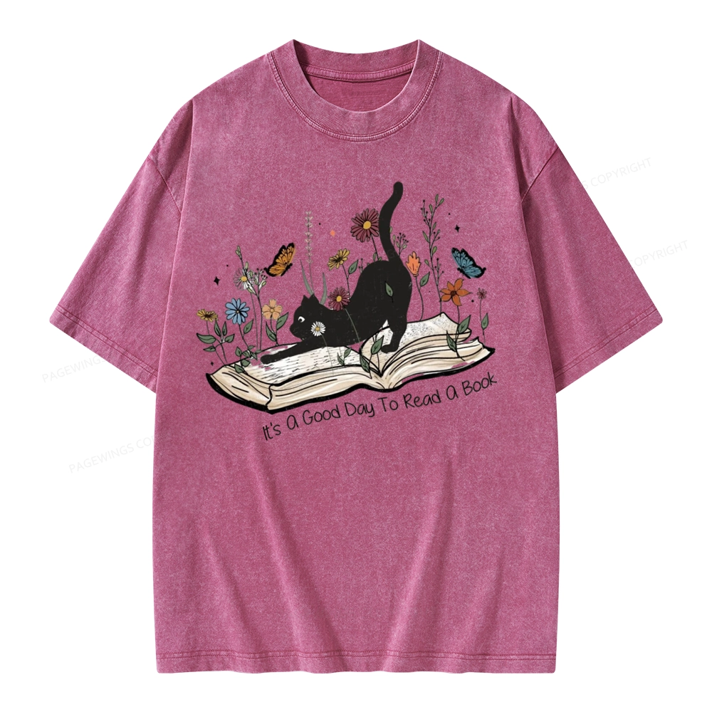 Pagewings It’s A Good Day To Read A Boo Unisex Washed T-shirt