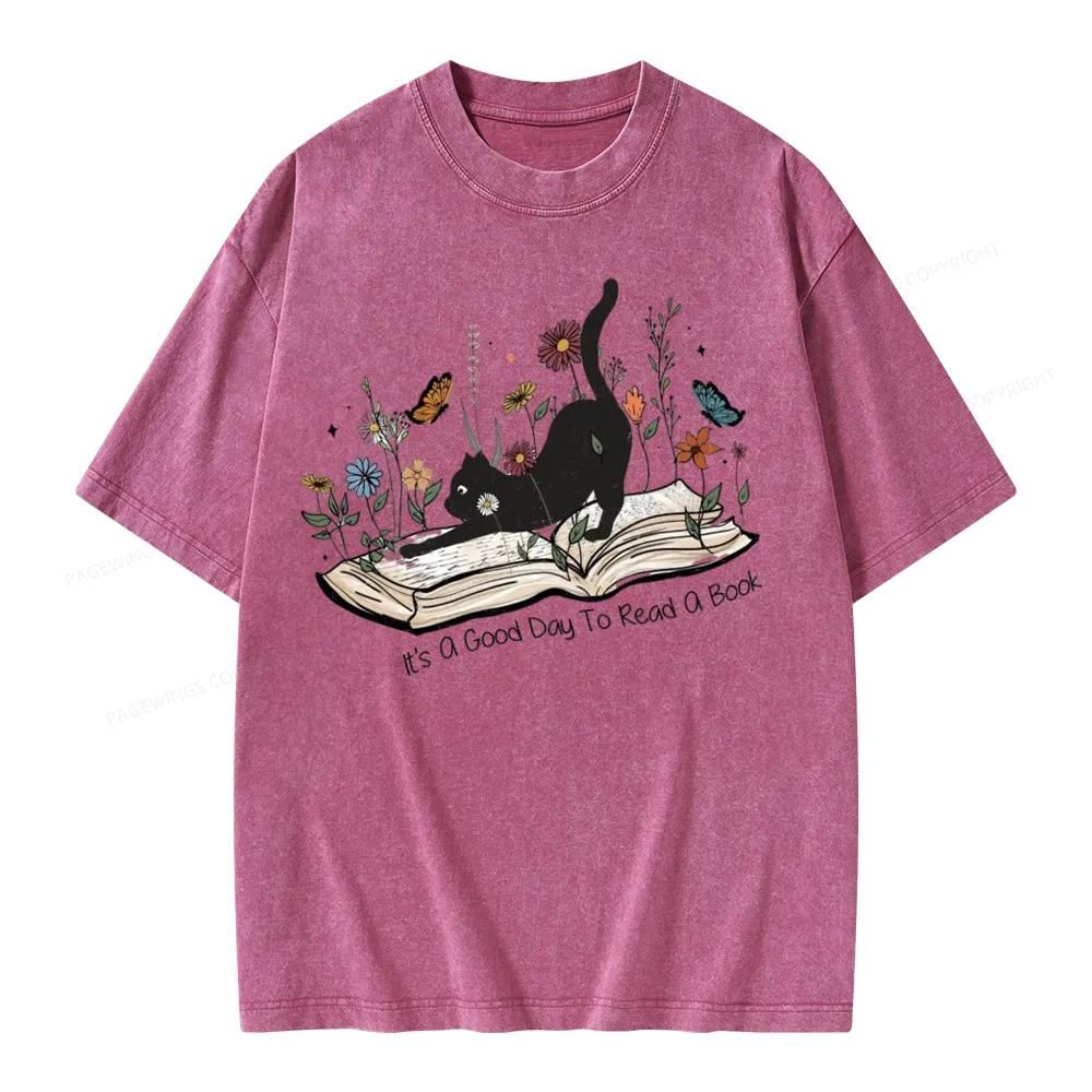 Pagewings It’s A Good Day To Read A Boo Unisex Washed T-shirt