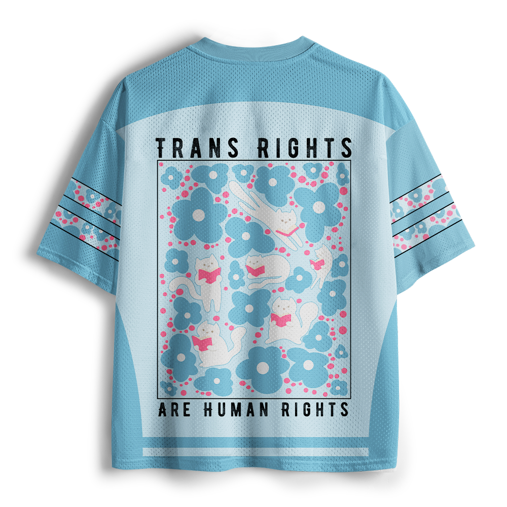 Pagewings Trans Rights Are Human Rights Unisex Mesh Jersey