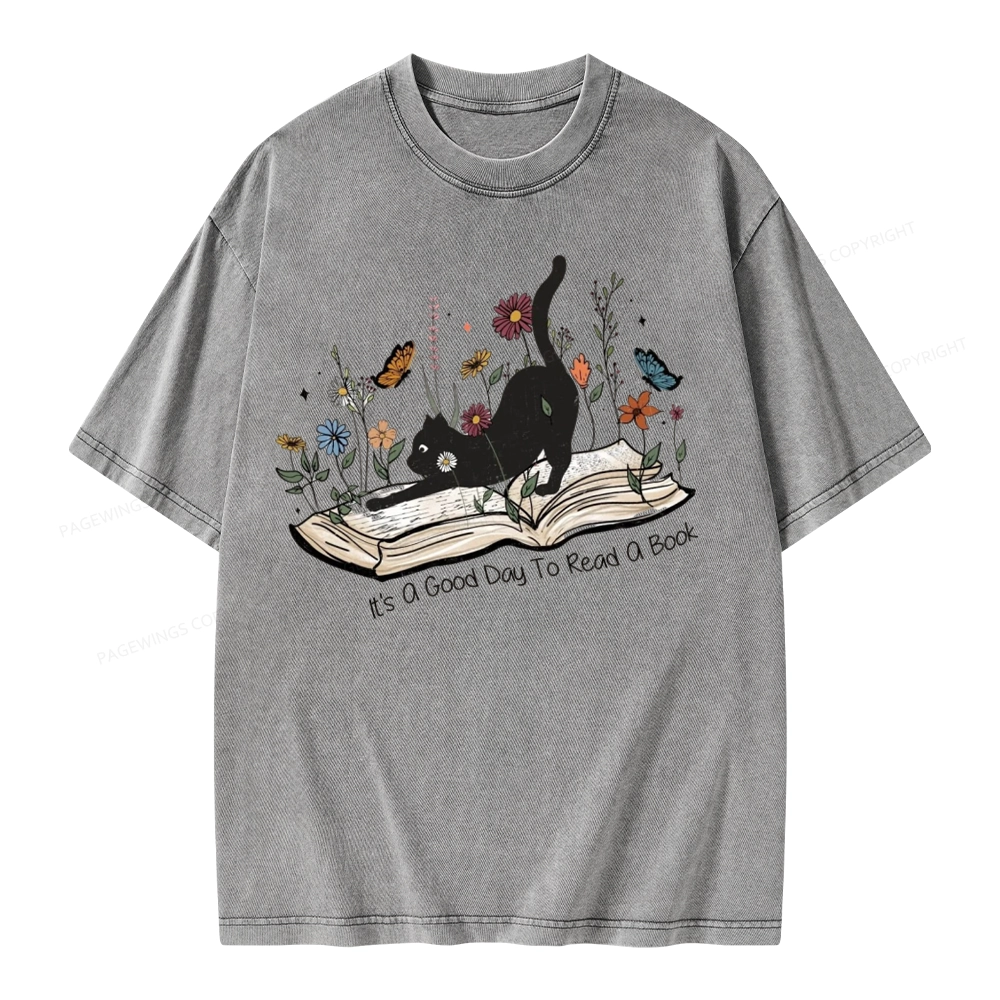 Pagewings It’s A Good Day To Read A Boo Unisex Washed T-shirt
