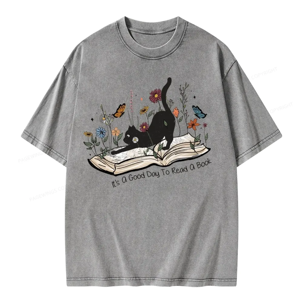 Pagewings It’s A Good Day To Read A Boo Unisex Washed T-shirt