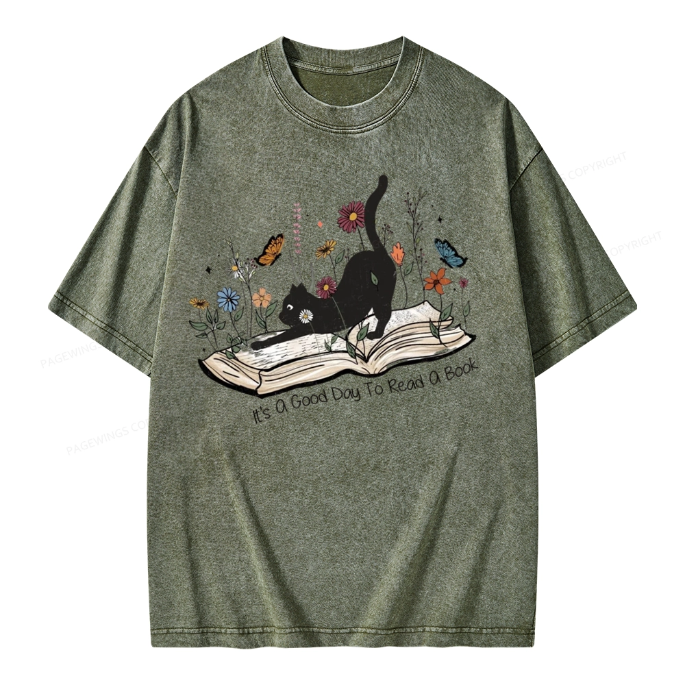 Pagewings It’s A Good Day To Read A Boo Unisex Washed T-shirt