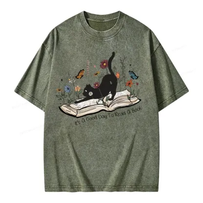 Pagewings It’s A Good Day To Read A Boo Unisex Washed T-shirt