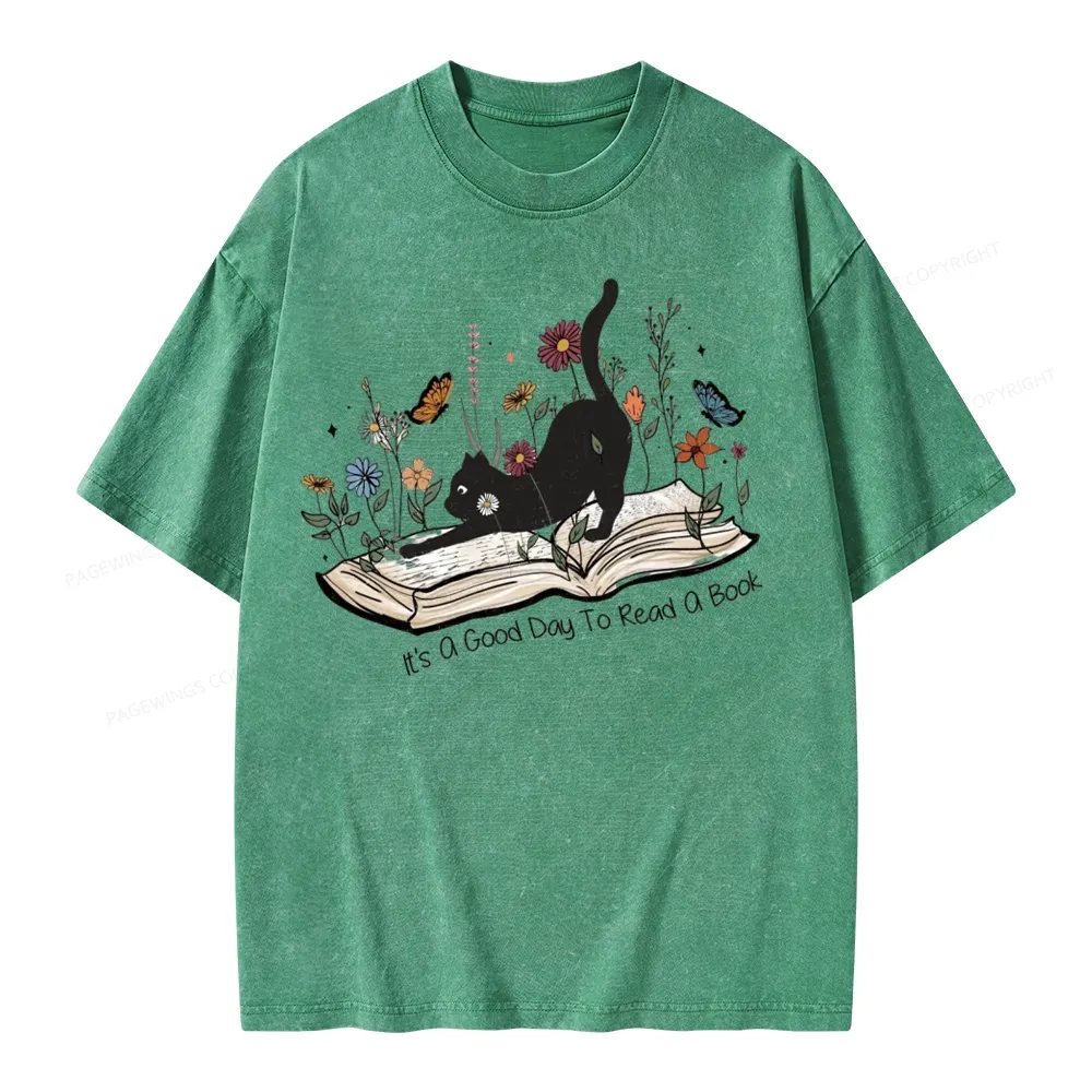Pagewings It’s A Good Day To Read A Boo Unisex Washed T-shirt