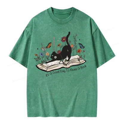 Pagewings It’s A Good Day To Read A Boo Unisex Washed T-shirt