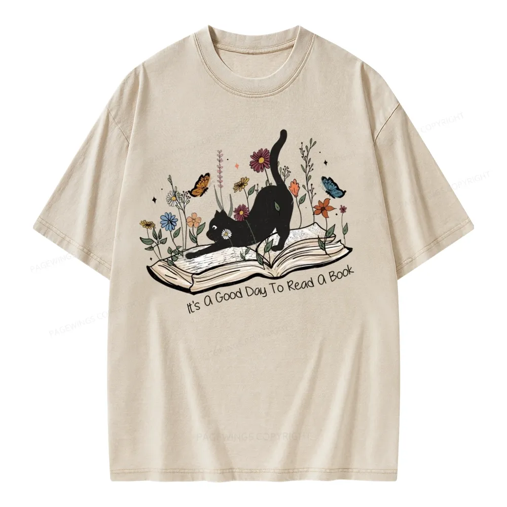 Pagewings It’s A Good Day To Read A Boo Unisex Washed T-shirt