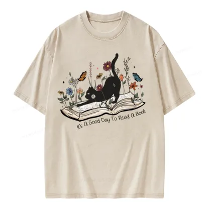 Pagewings It’s A Good Day To Read A Boo Unisex Washed T-shirt