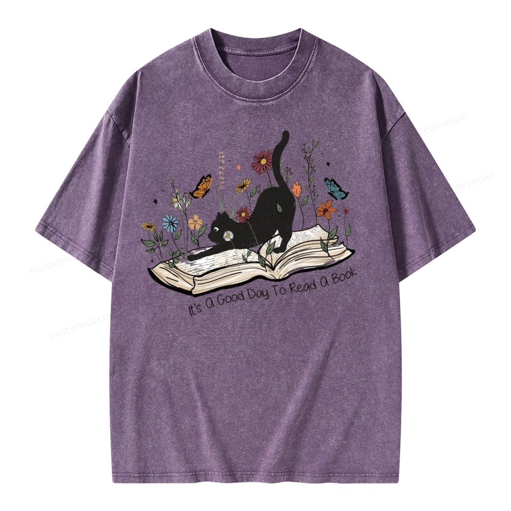 Pagewings It’s A Good Day To Read A Boo Unisex Washed T-shirt
