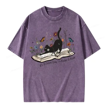 Pagewings It’s A Good Day To Read A Boo Unisex Washed T-shirt