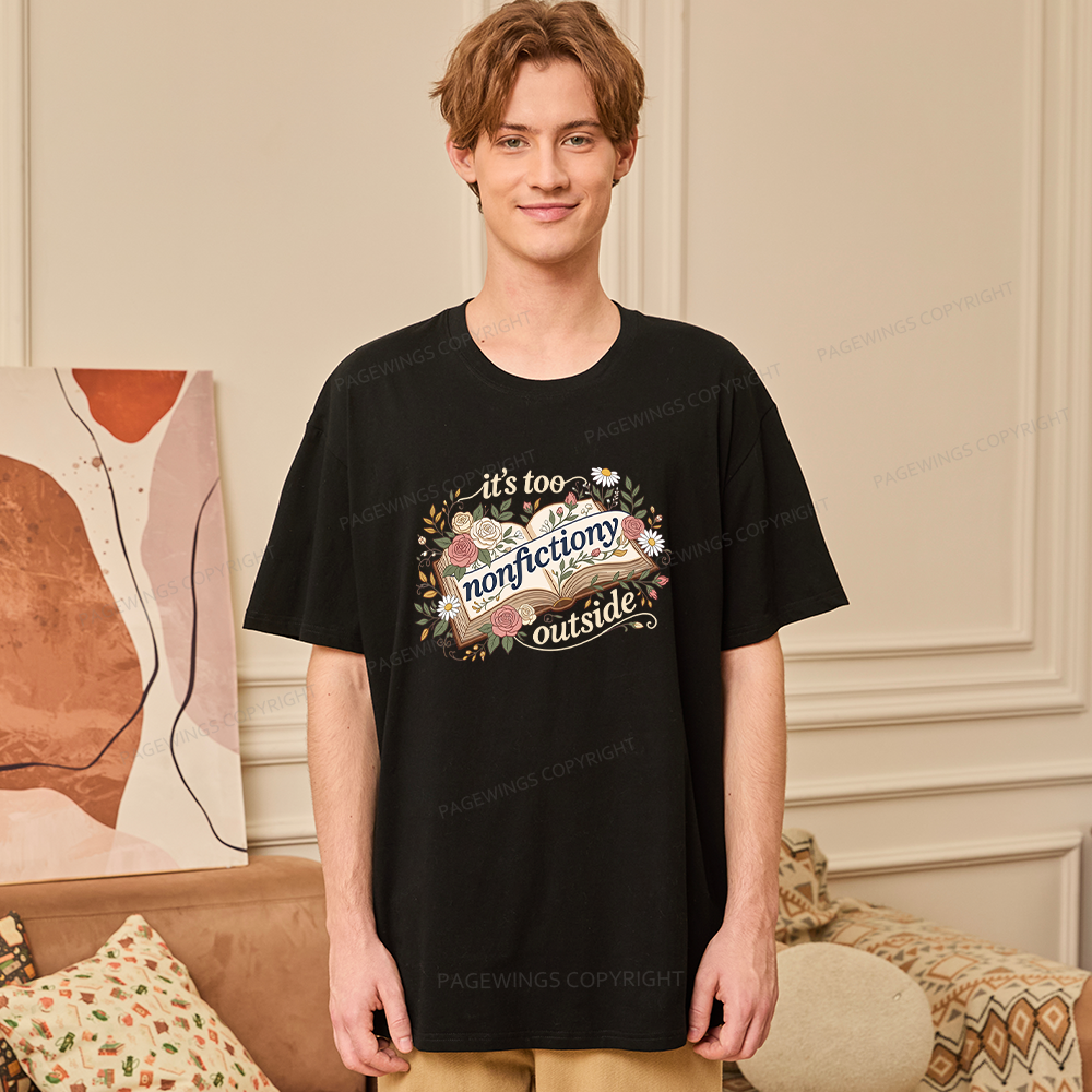 Pagewing Too Nonfictiony Outside16148 Bookish Unisex Classic T-shirt