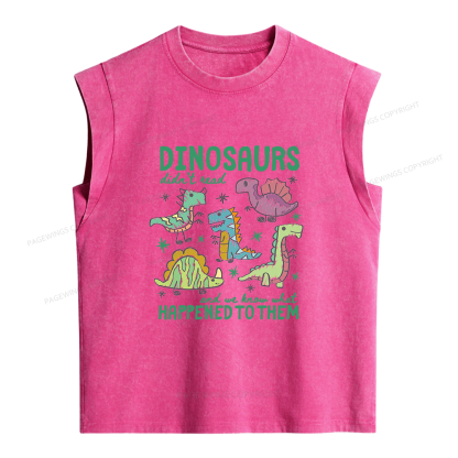 Pagewings Dinosaurs Didn’t Read Women's Washed Tank Top