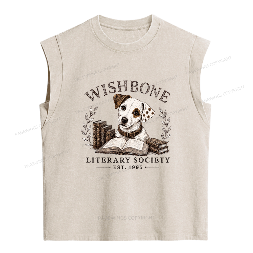 Pagewings Literary Society Women's Washed Tank Top