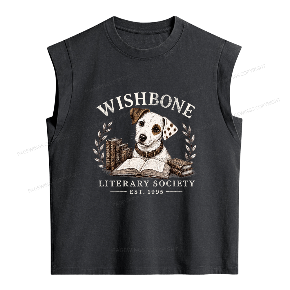 Pagewings Literary Society Women's Washed Tank Top