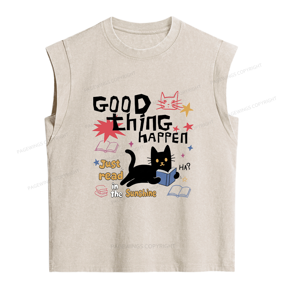 Pagewings Good Thing Happen Women's Washed Tank Top