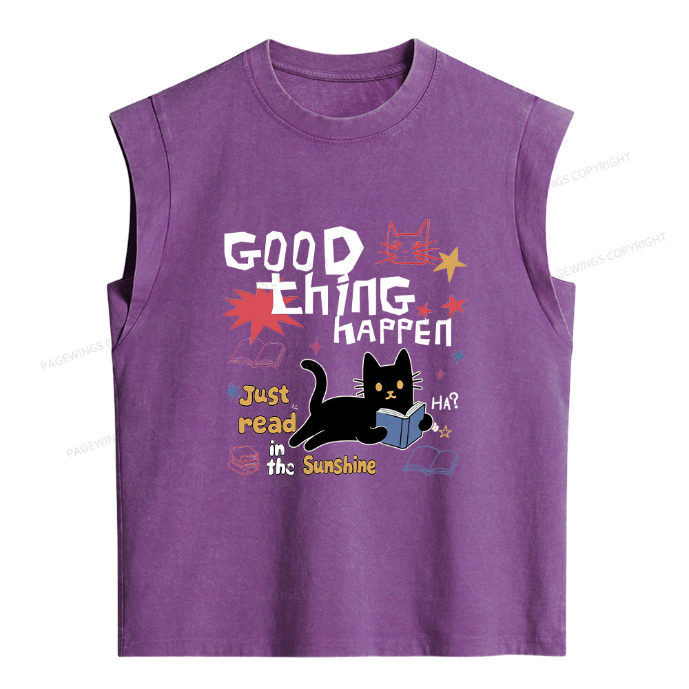 Pagewings Good Thing Happen Women's Washed Tank Top