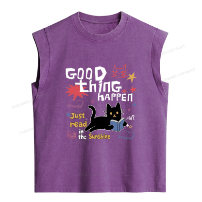 Pagewings Good Thing Happen Women's Washed Tank Top
