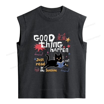 Pagewings Good Thing Happen Women's Washed Tank Top