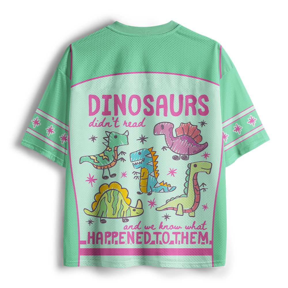 Pagewings Dinosaurs Didn’t Read  Unisex Mesh Jersey