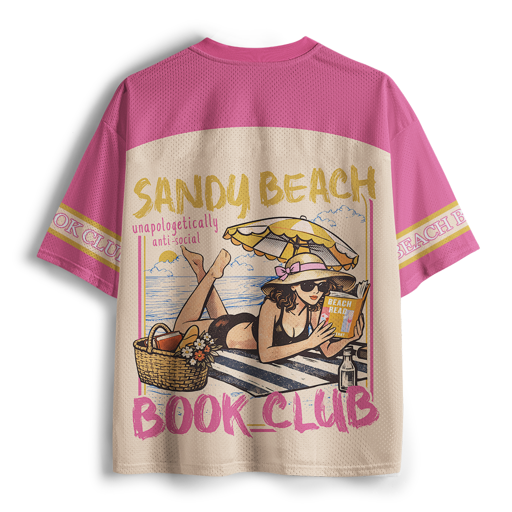 Pagewings Sandy Beach Book Club Unisex Mesh Jersey
