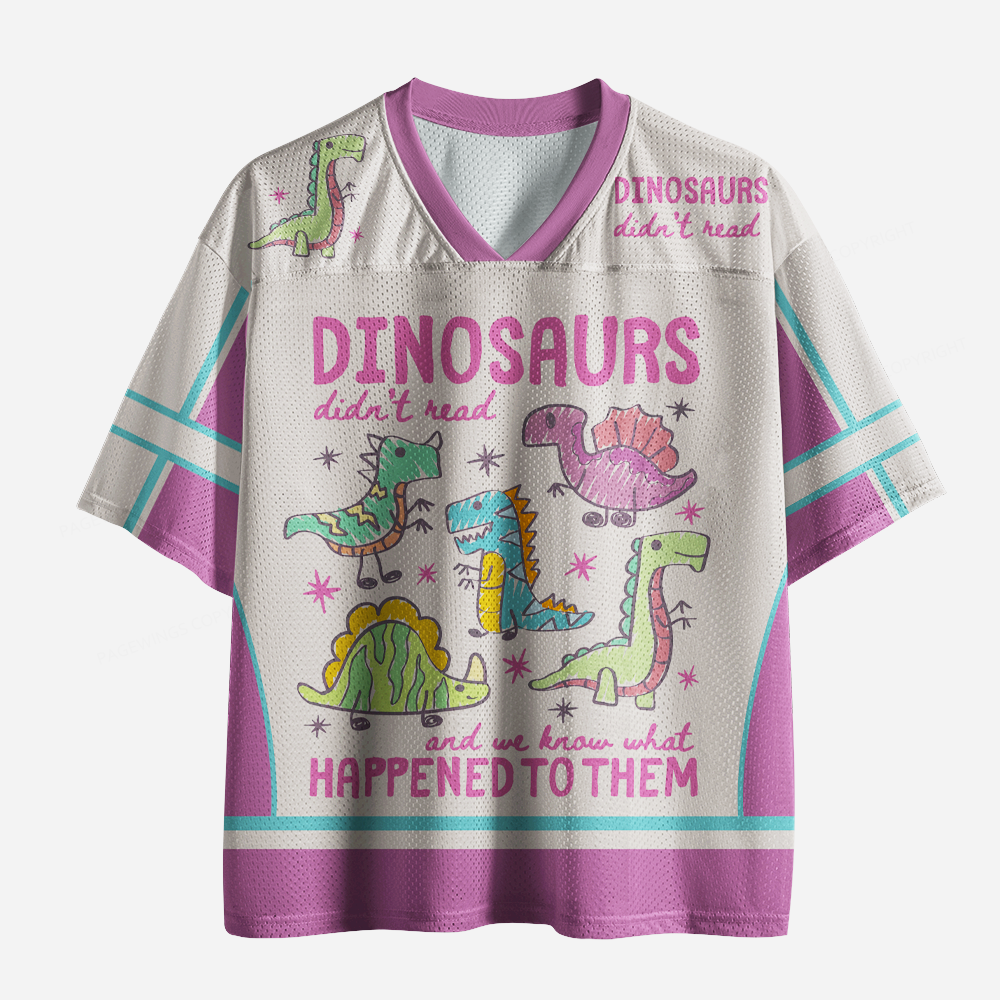 Pagewings Dinosaurs Didn’t Read  Unisex Mesh Jersey