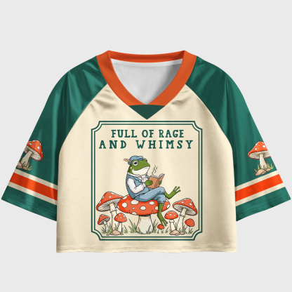Pagewings Full Of Rage And Whimsy Women's Cropped Jersey
