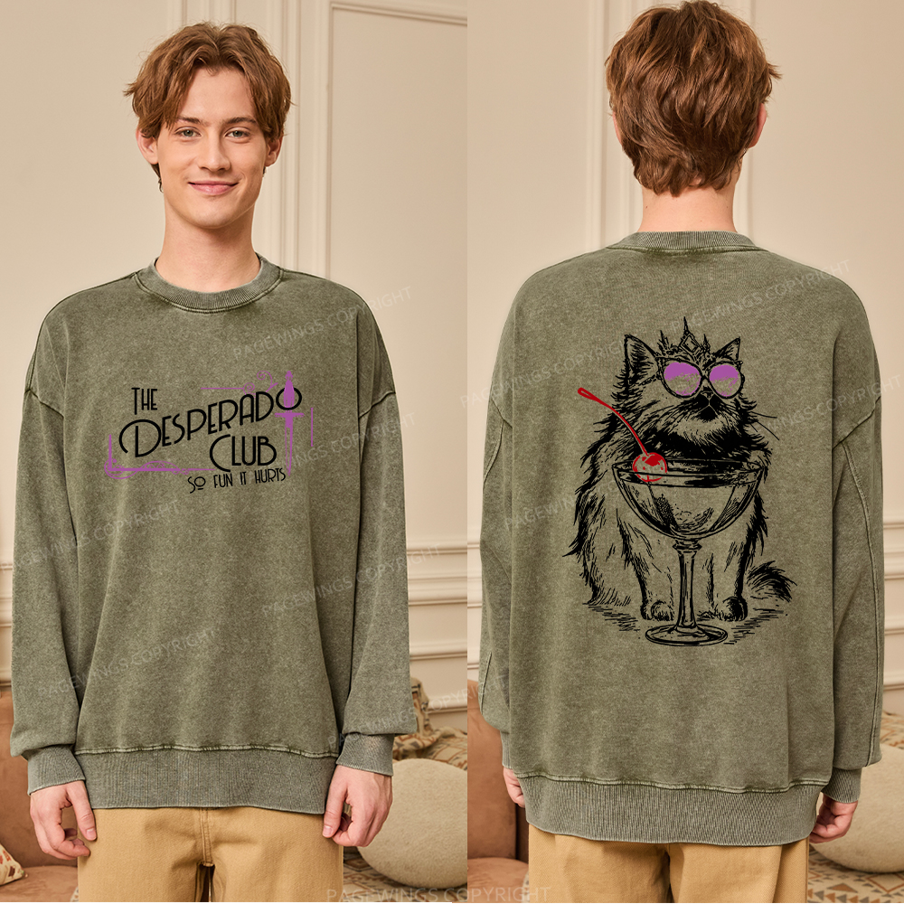 Pagewings Desperado Club15506 Read Unisex Washed Sweatshirt