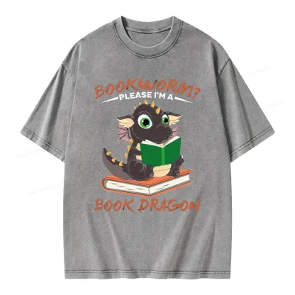 Pagewings Book Dragon Unisex Washed T-shirt