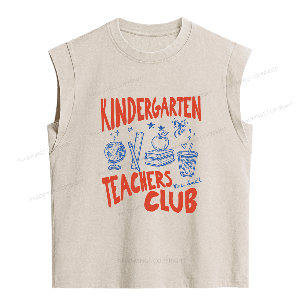 Pagewings Personalized Teachers Club Women's Washed Tank Top