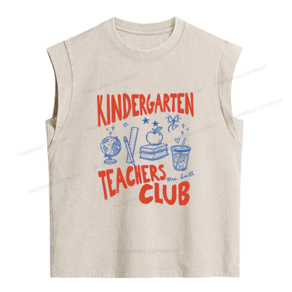 Pagewings Personalized Teachers Club Women's Washed Tank Top