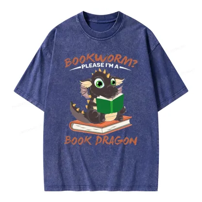 Pagewings Book Dragon Unisex Washed T-shirt