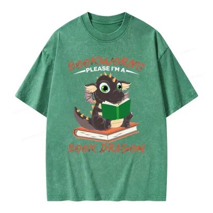 Pagewings Book Dragon Unisex Washed T-shirt