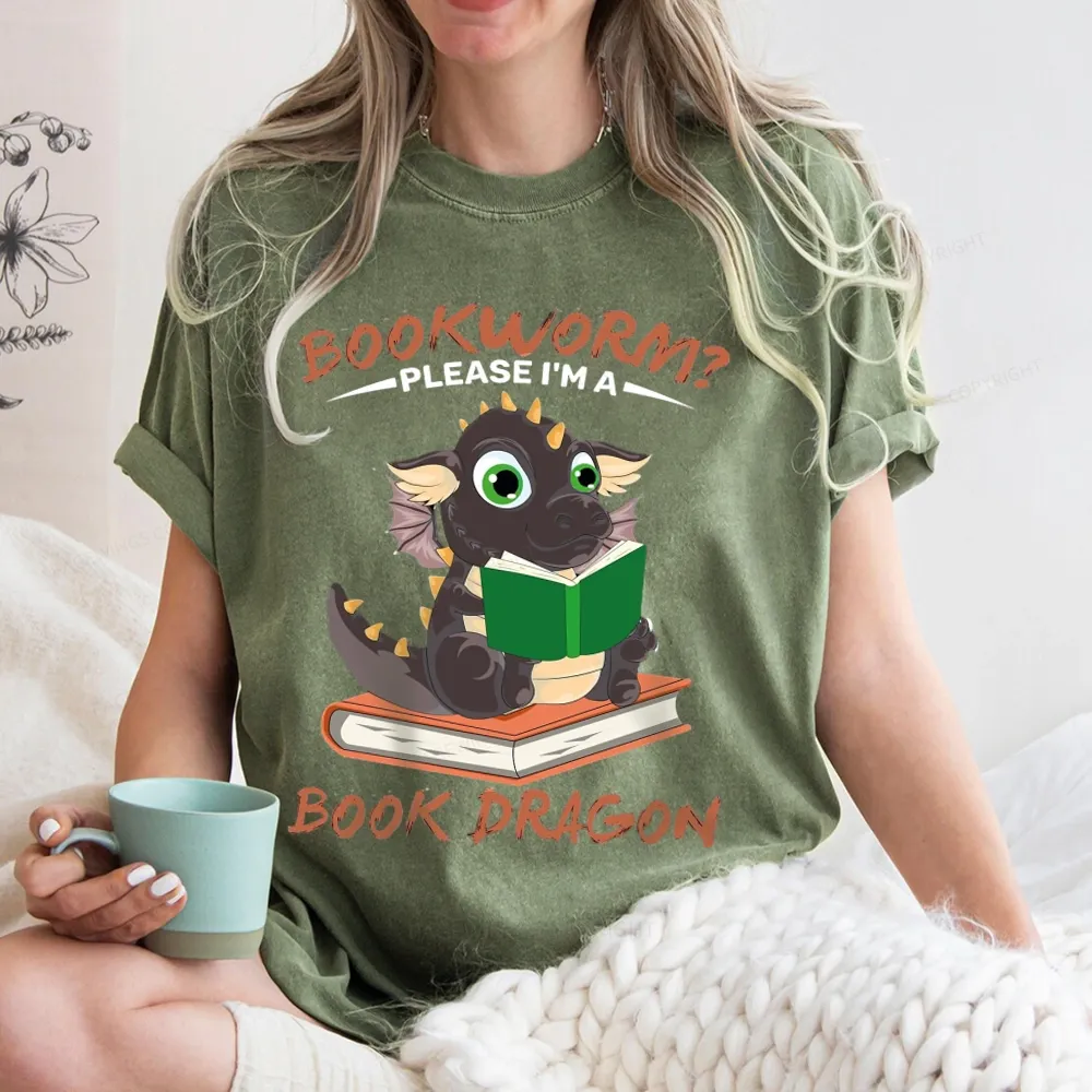 Pagewings Book Dragon Unisex Washed T-shirt