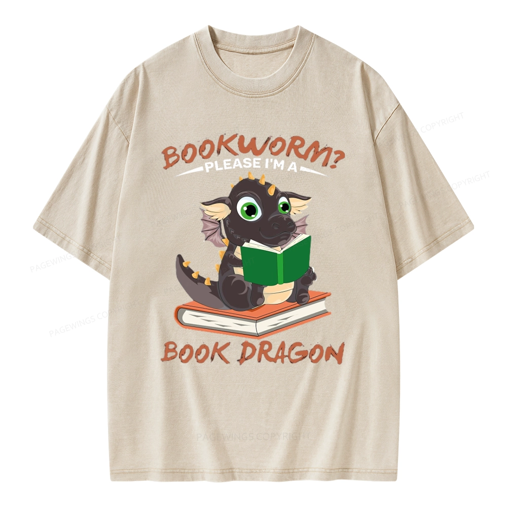 Pagewings Book Dragon Unisex Washed T-shirt