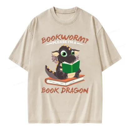 Pagewings Book Dragon Unisex Washed T-shirt