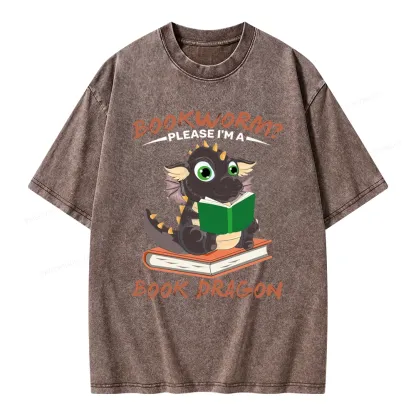 Pagewings Book Dragon Unisex Washed T-shirt