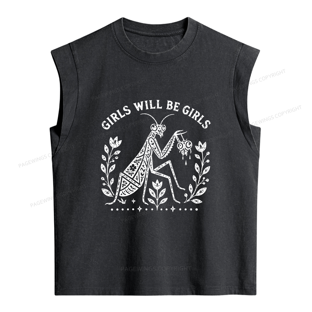 Pagewings Girls Will Be Girls Women's Washed Tank Top
