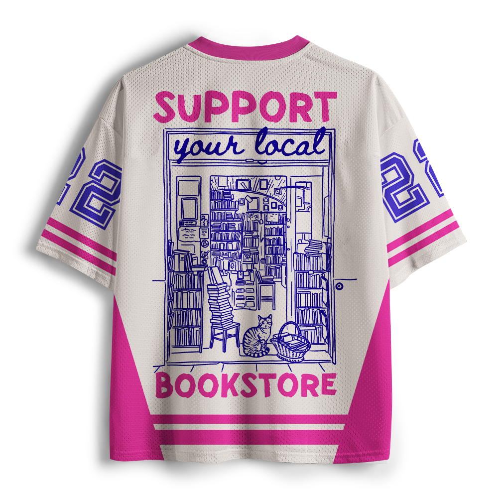 Pagewings Support Your Local Bookstore Unisex Mesh Jersey