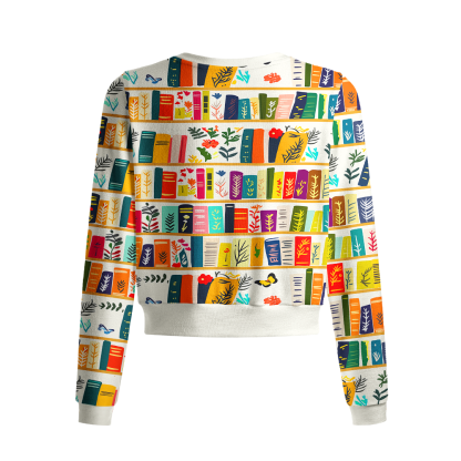 Pagewings Bookish Vibe Crew Neck Cardigan Sweaters