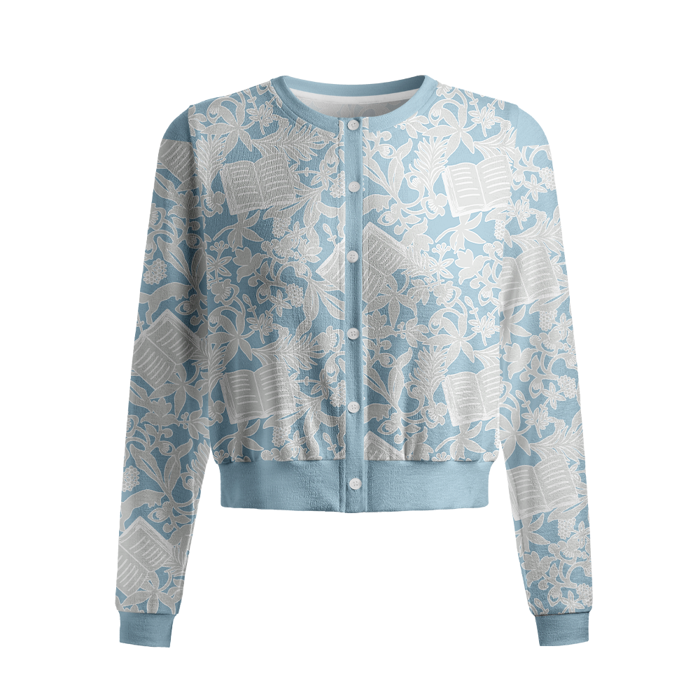 Pagewings Reading Crew Neck Cardigan Sweaters