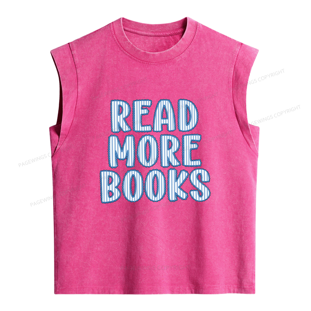 Pagewings Read More Books Women's Washed Tank Top