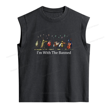 Pagewings I'm With The Banned Women's Washed Tank Top