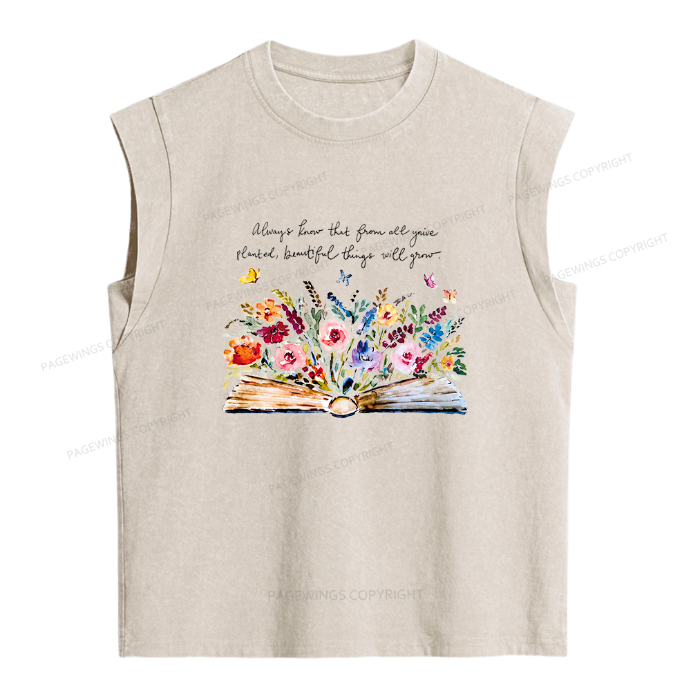 Pagewings You’ve Planted Beautiful Things Women's Washed Tank Top
