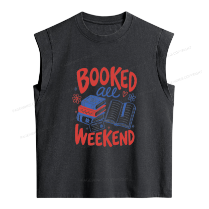 Pagewings Booked All Weekend  Women's Washed Tank Top