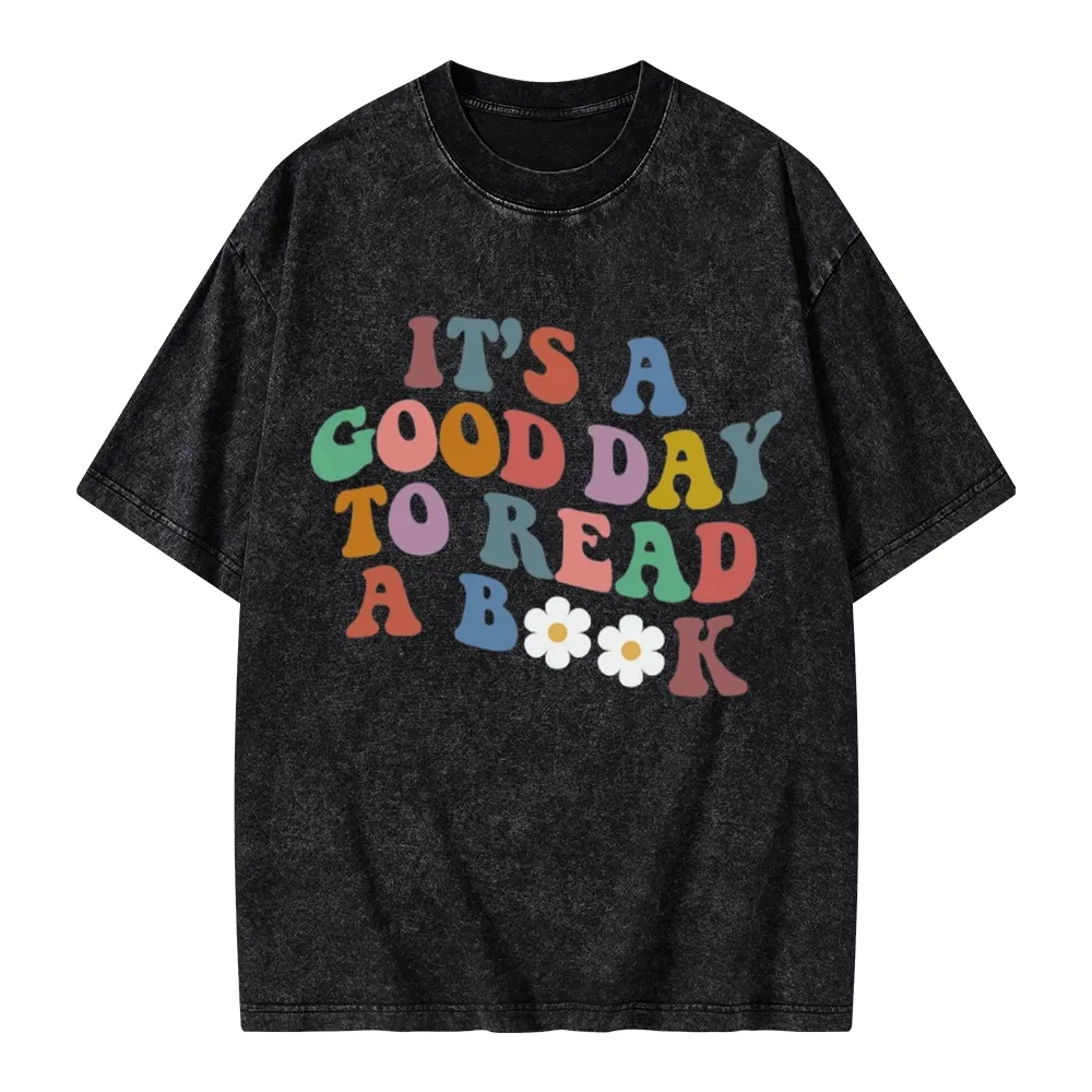 Pagewings It's A Good Day To Read A Book Unisex Washed T-shirt