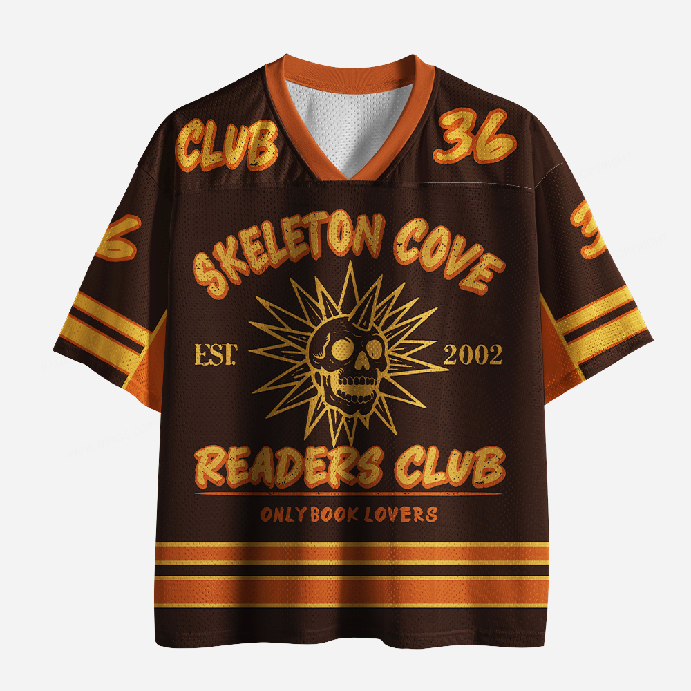 Pagewings Skeleton Cove Readers Club Unisex Mesh Jersey