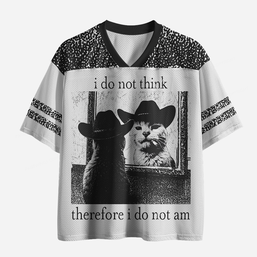 Pagewings I Do Not Think Therefore I Do Not Am Unisex Mesh Jersey